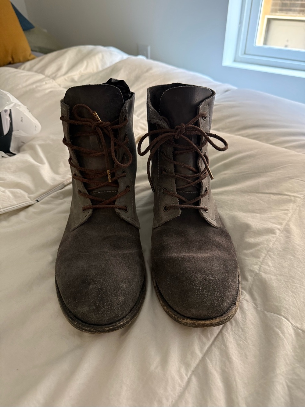 Men's AllSaints Vintage boots in gray suede/leather